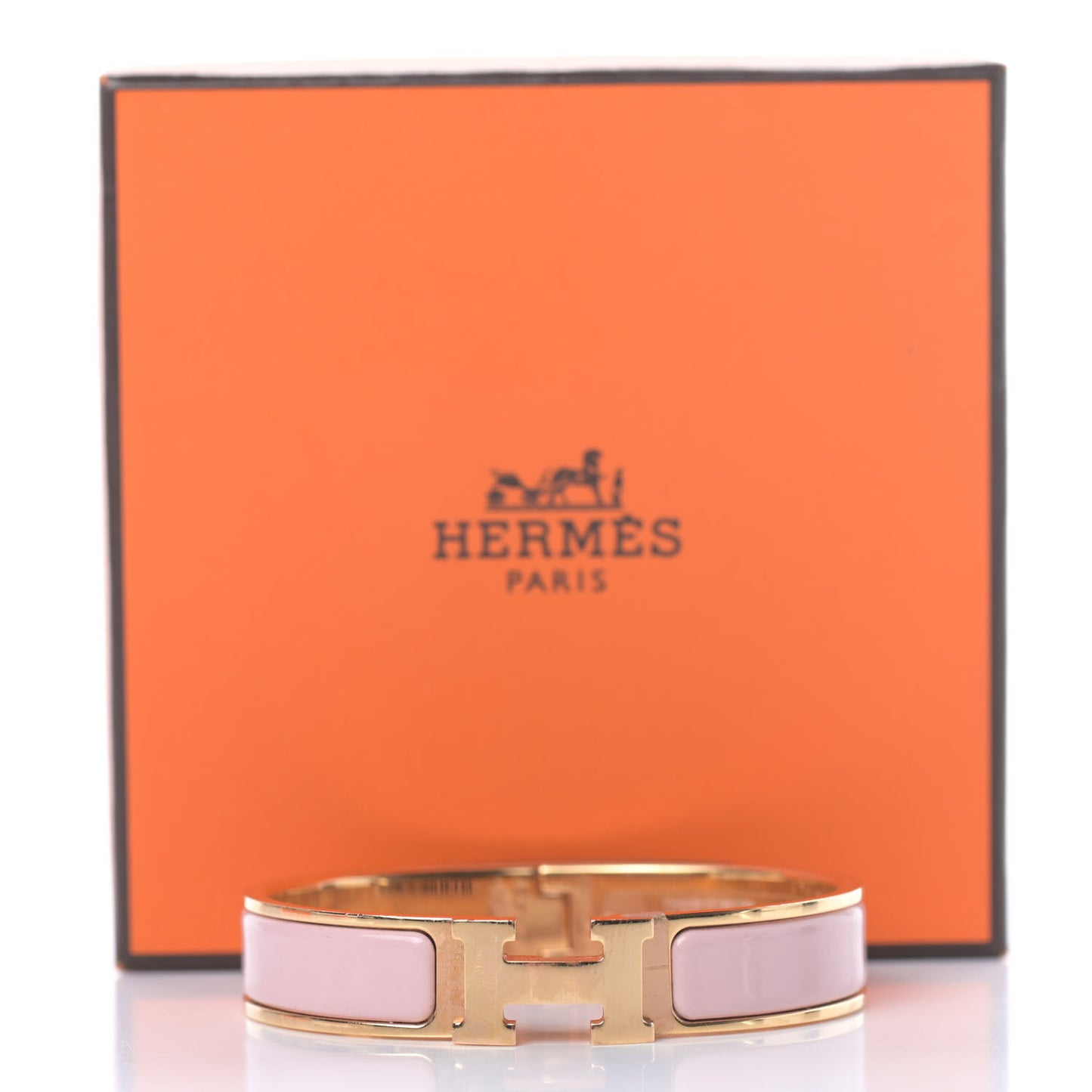 Enamel Narrow Clic Clac H Bracelet PM Rose Cassata