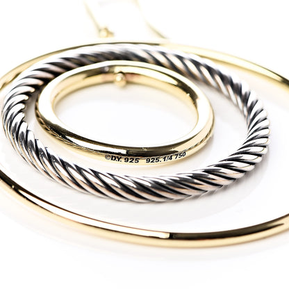 David Yurman Sterling Silver 18K Yellow Gold Mobile Triple Circle Earrings 4 of 4