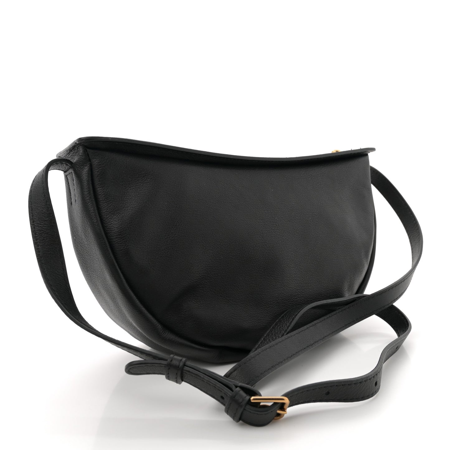 Soft Calfskin Moon Sling Bag Black