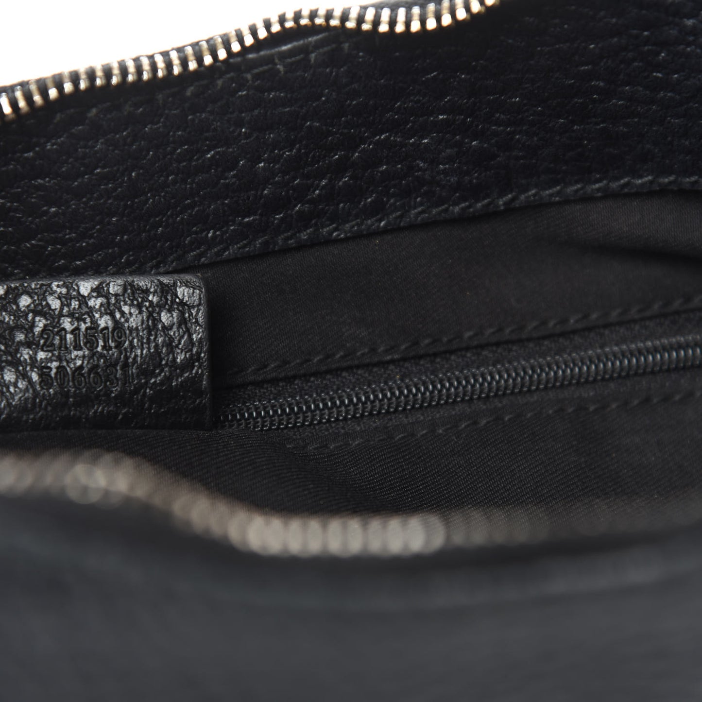 Calfskin Half Moon Bamboo Ring Hobo Black