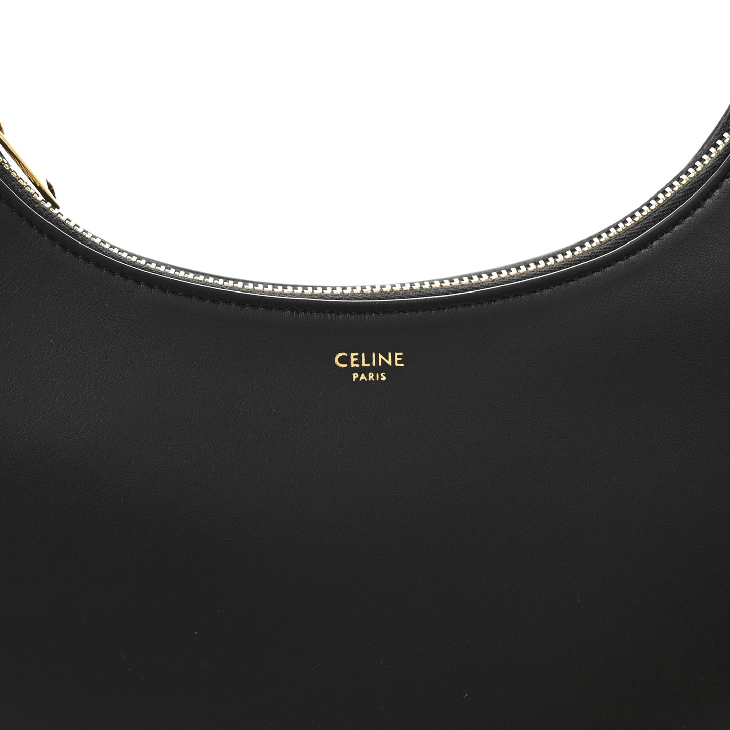 Smooth Calfskin Medium Strap Ava Shoulder Bag Black