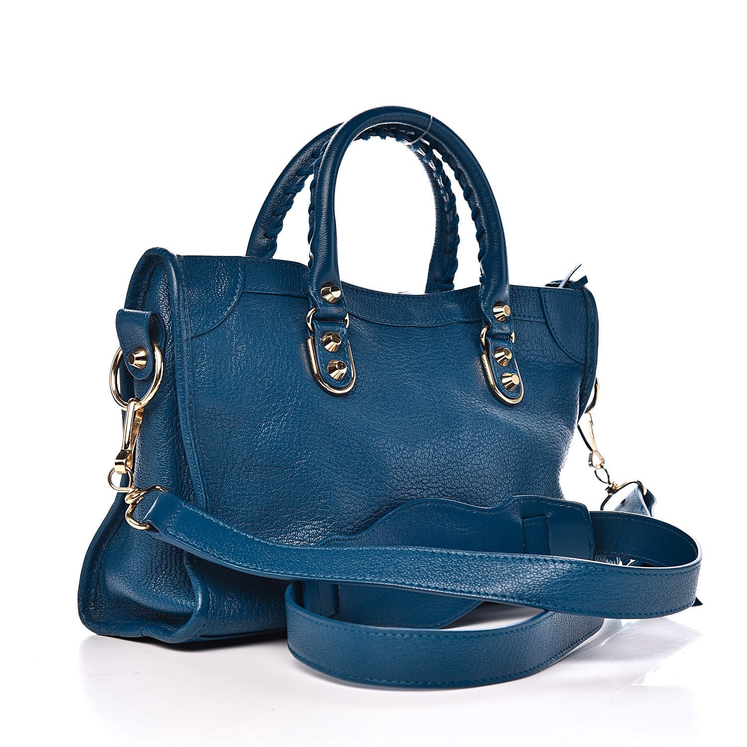 Balenciaga Shiny Goatskin Gold Metallic Edge Hardware S City Bleu Abysse 3 of 10