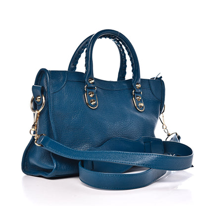 Balenciaga Shiny Goatskin Gold Metallic Edge Hardware S City Bleu Abysse 3 of 10