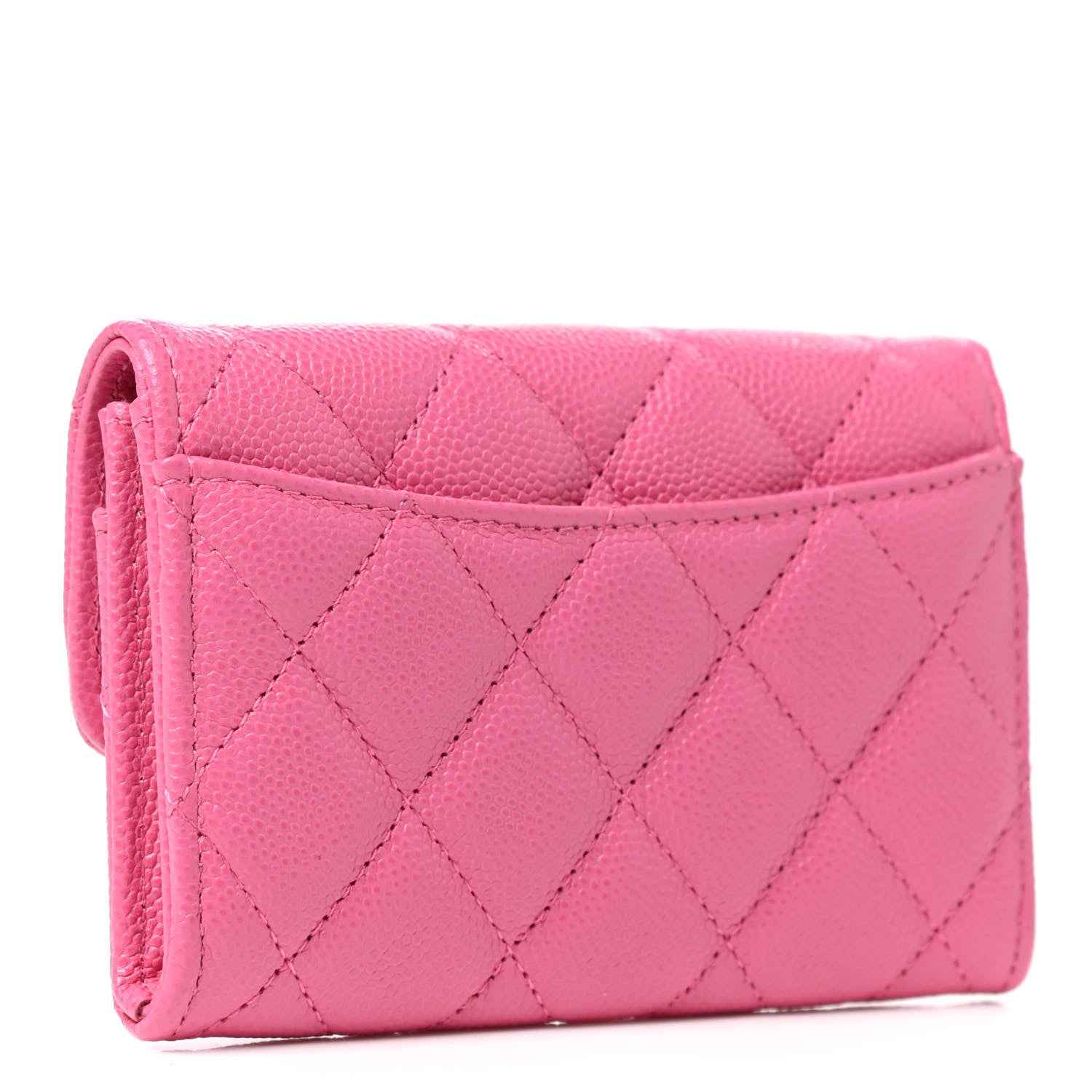 Chanel Caviar Quilted Flap Card Holder Wallet Dark Pink 3 of 8