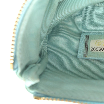 Chanel Caviar Quilted Small Cosmetic Case Light Blue 8 of 13