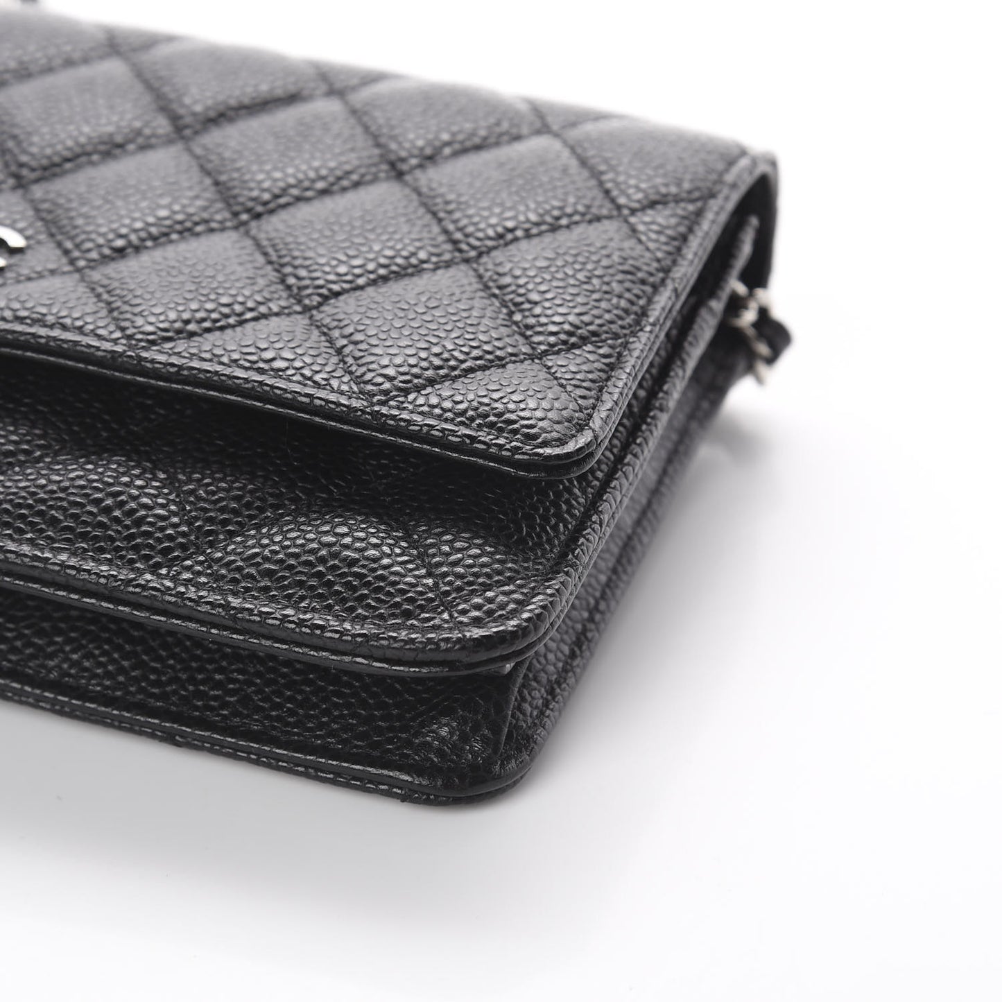 Caviar Quilted Wallet On Chain WOC Black