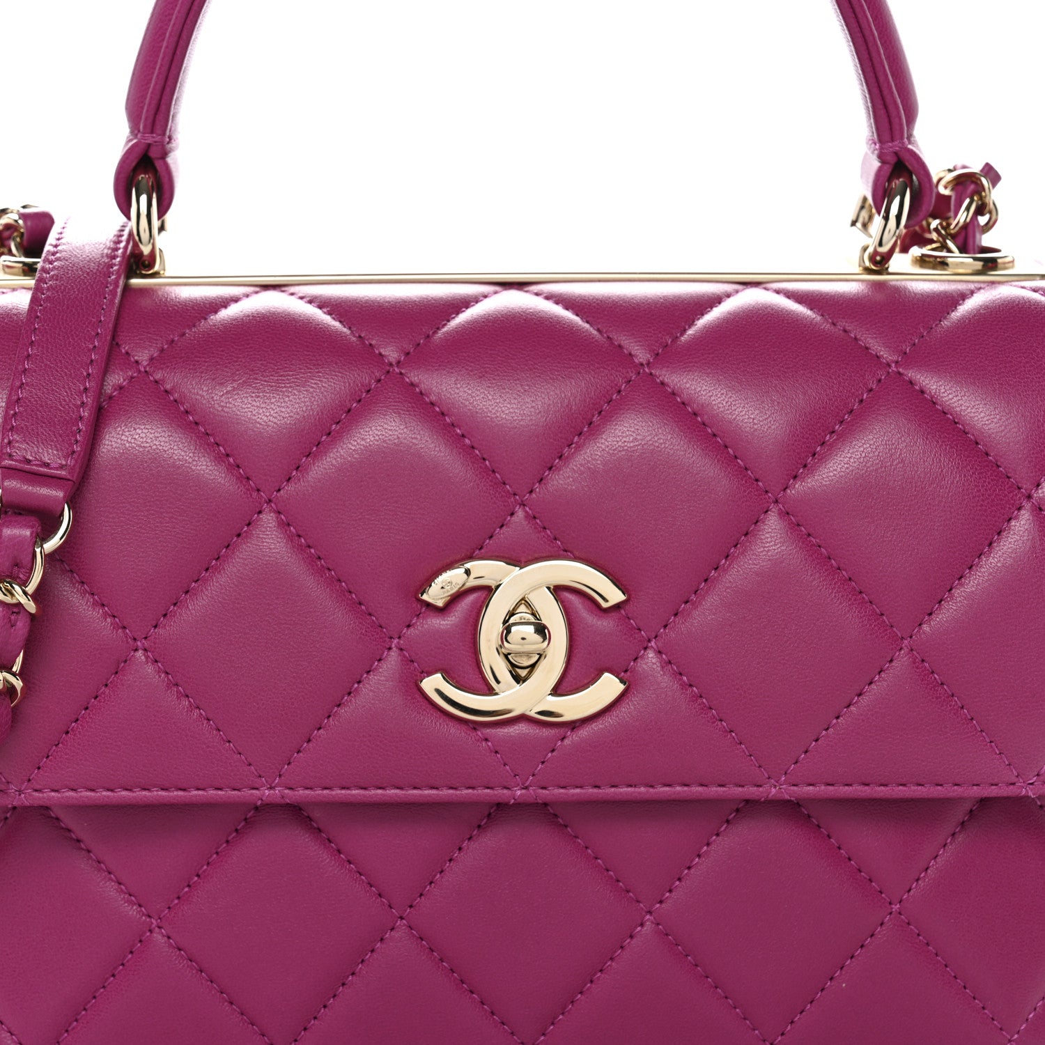 Chanel Lambskin Quilted Small Trendy CC Flap Dual Handle Bag Dark Pink 8 of 11