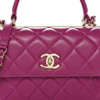 Chanel Lambskin Quilted Small Trendy CC Flap Dual Handle Bag Dark Pink 8 of 11
