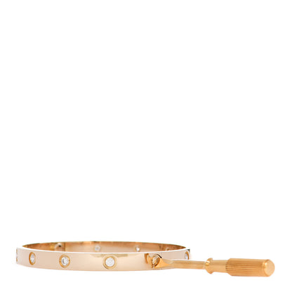 Cartier 18K Yellow Gold 10 Diamond LOVE Bracelet 19 3 of 6