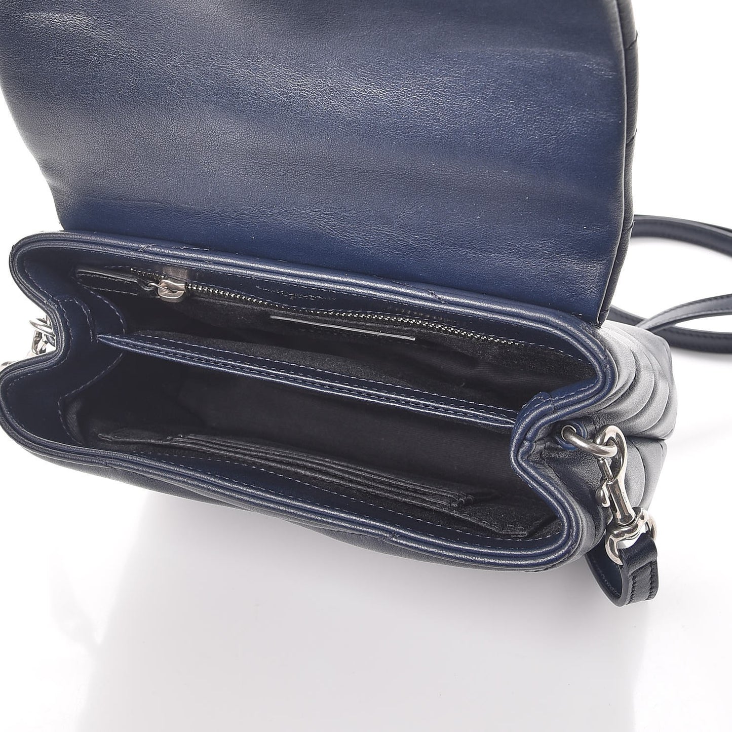 Calfskin Y Quilted Monogram Toy Loulou Chain Satchel Medium Blue