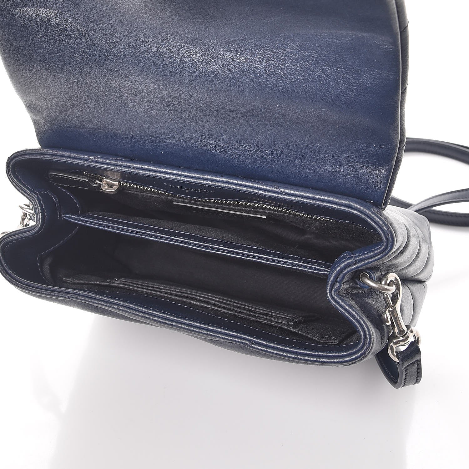 Saint Laurent Calfskin Y Quilted Monogram Toy Loulou Chain Satchel Medium Blue 5 of 8