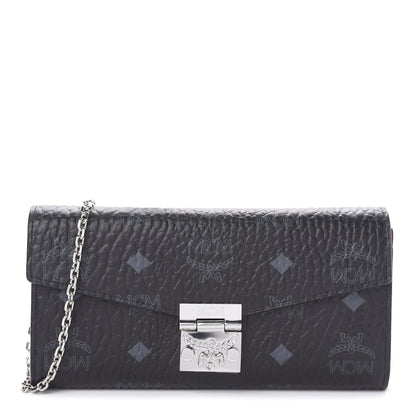MCM Visetos Large Patricia Wallet On Chain Black Red 1 of 11
