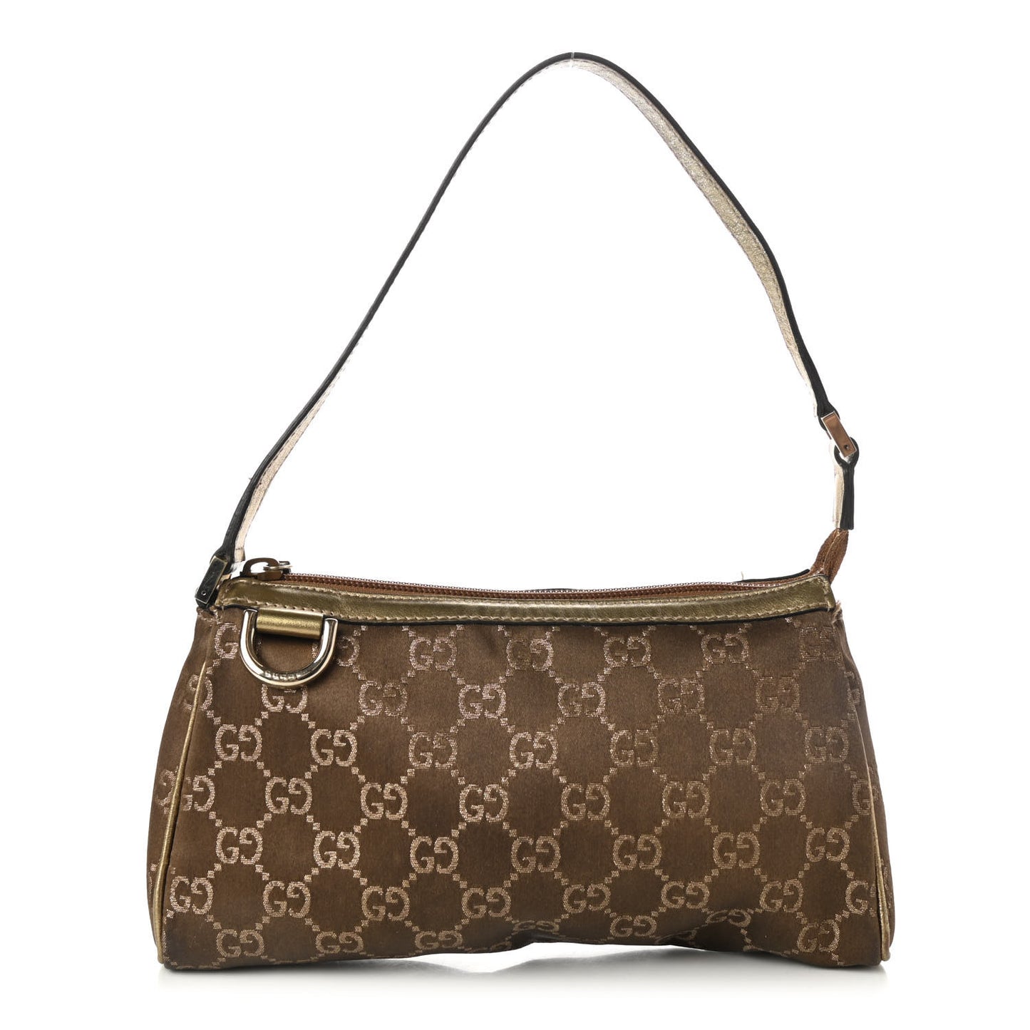 Satin Monogram D Ring Cosmetic Case Metallic Bronze