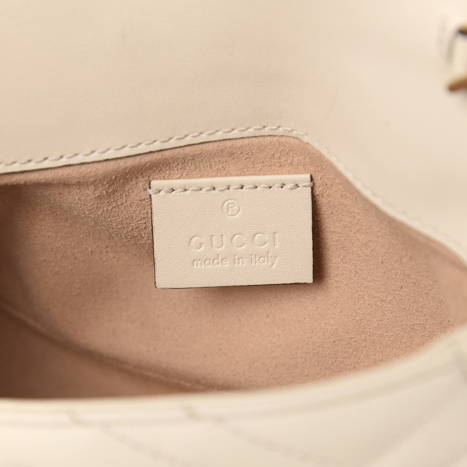 Gucci Calfskin Matelasse Super Mini GG Marmont Shoulder Bag White 9 of 11
