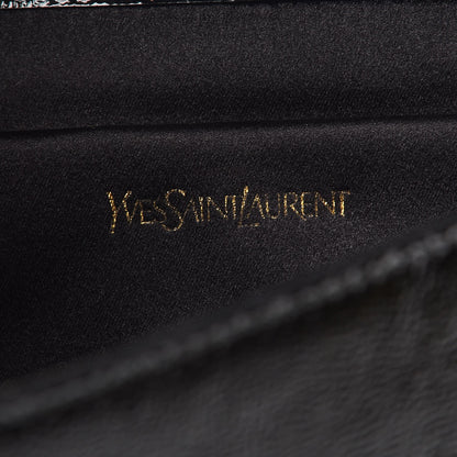 Saint Laurent Textured Patent Monogram Large Belle De Jour Clutch Black 6 of 7