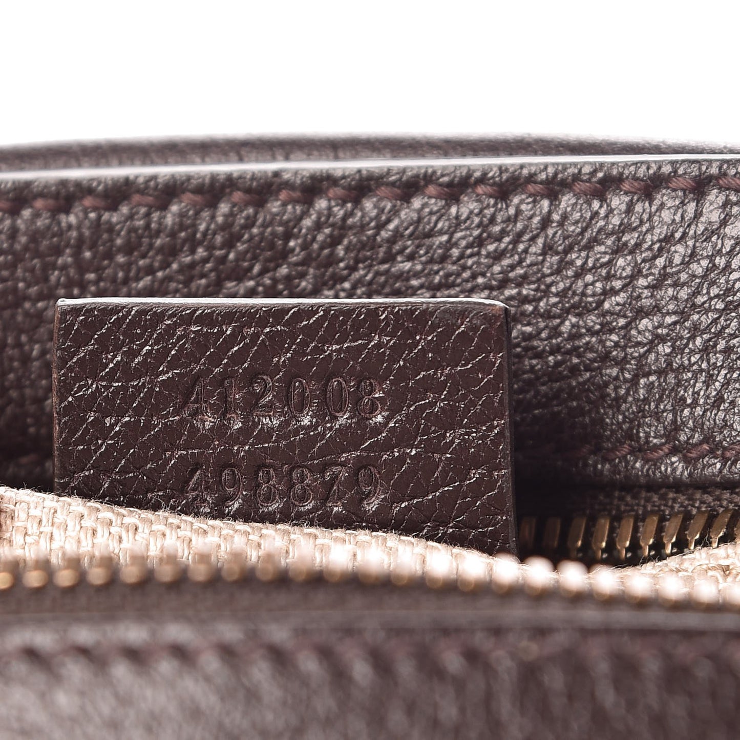 Textured Calfskin Web Small Webby Bee Shoulder Bag Brown Coffee