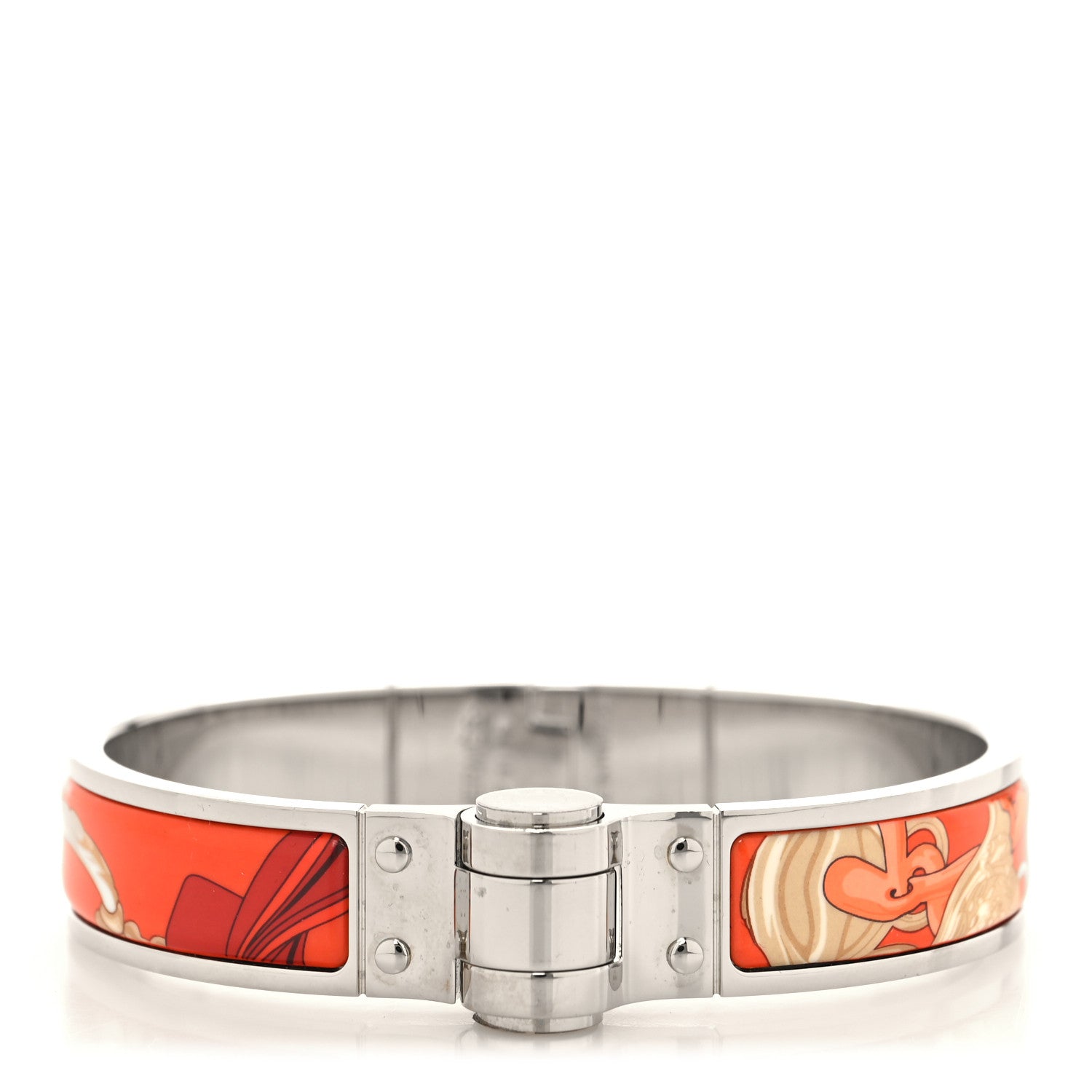Hermes Enamel Printed Narrow Charniere Brides De Gala Hinged Bracelet S 1 of 5