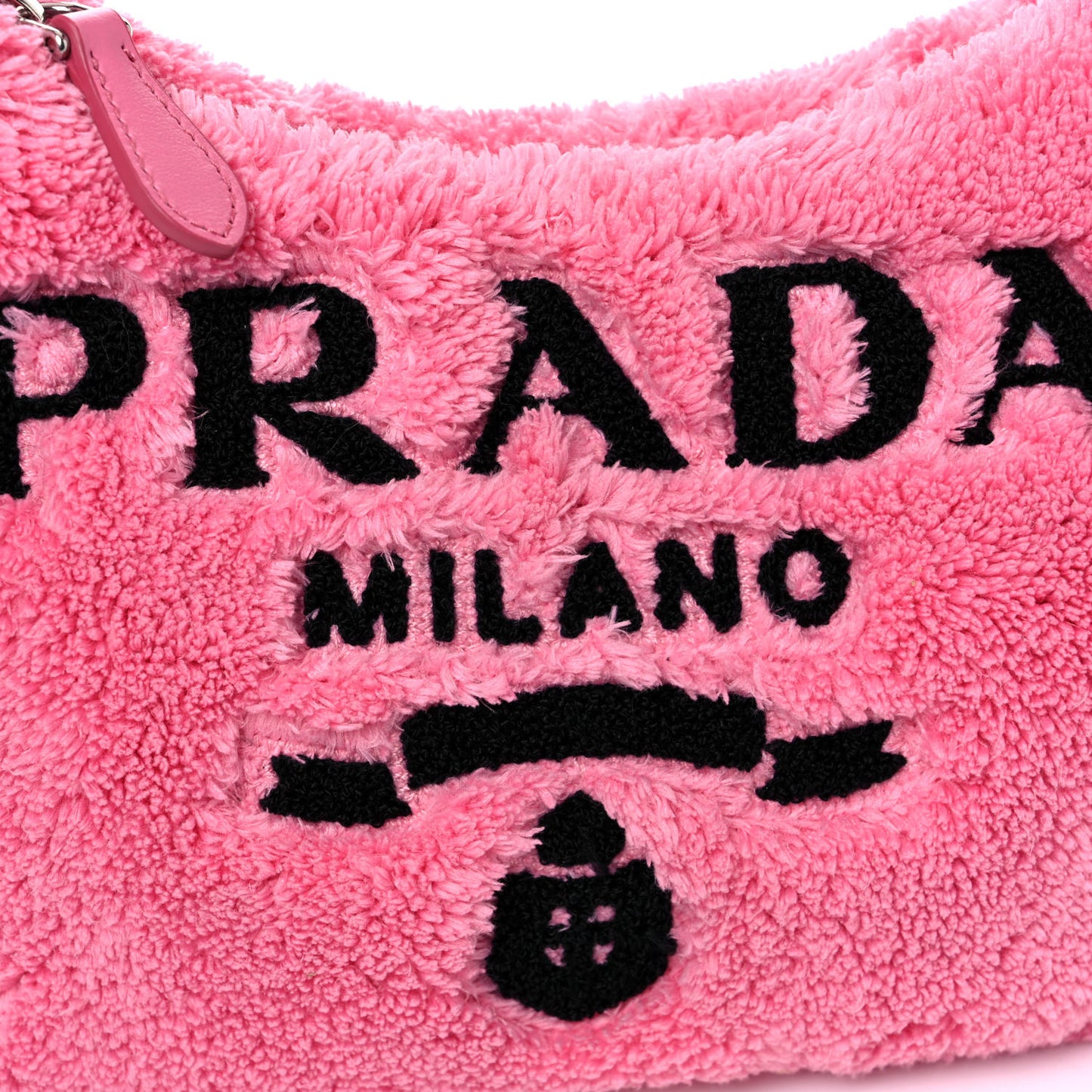 Terry Cloth Mini Re-Edition 2000 Bag Petalo Black