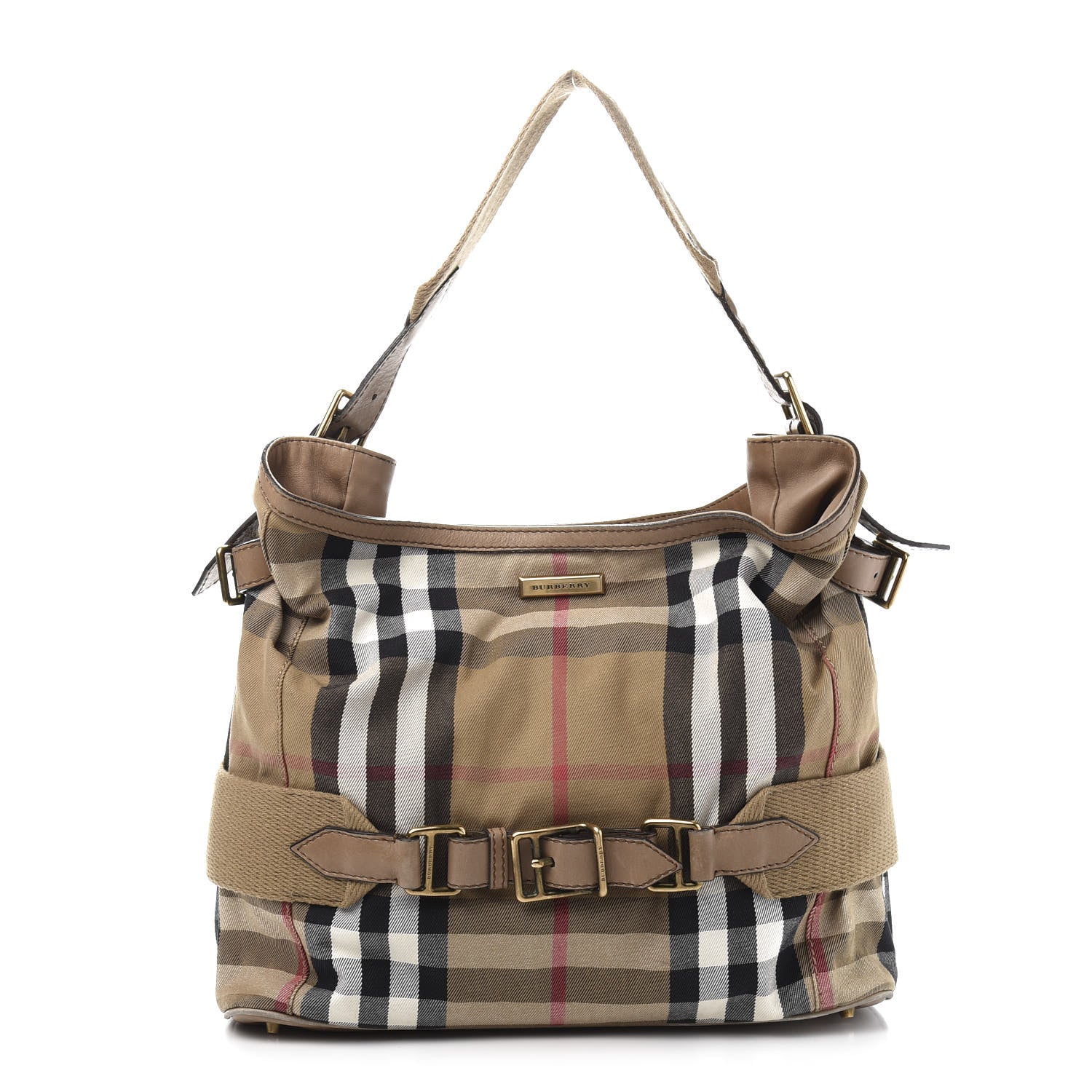 Burberry House Check Sheldon Tote Tan 1 of 13