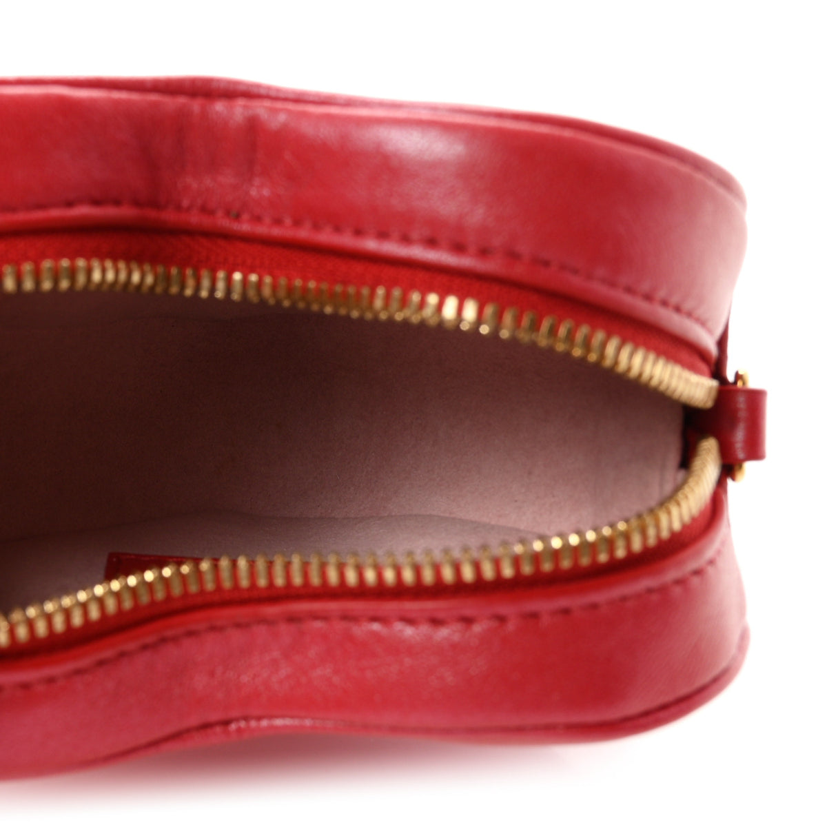 Lambskin Embossed Monogram Fall In Love Sac Coeur Heart Chain Bag Lipstick Red