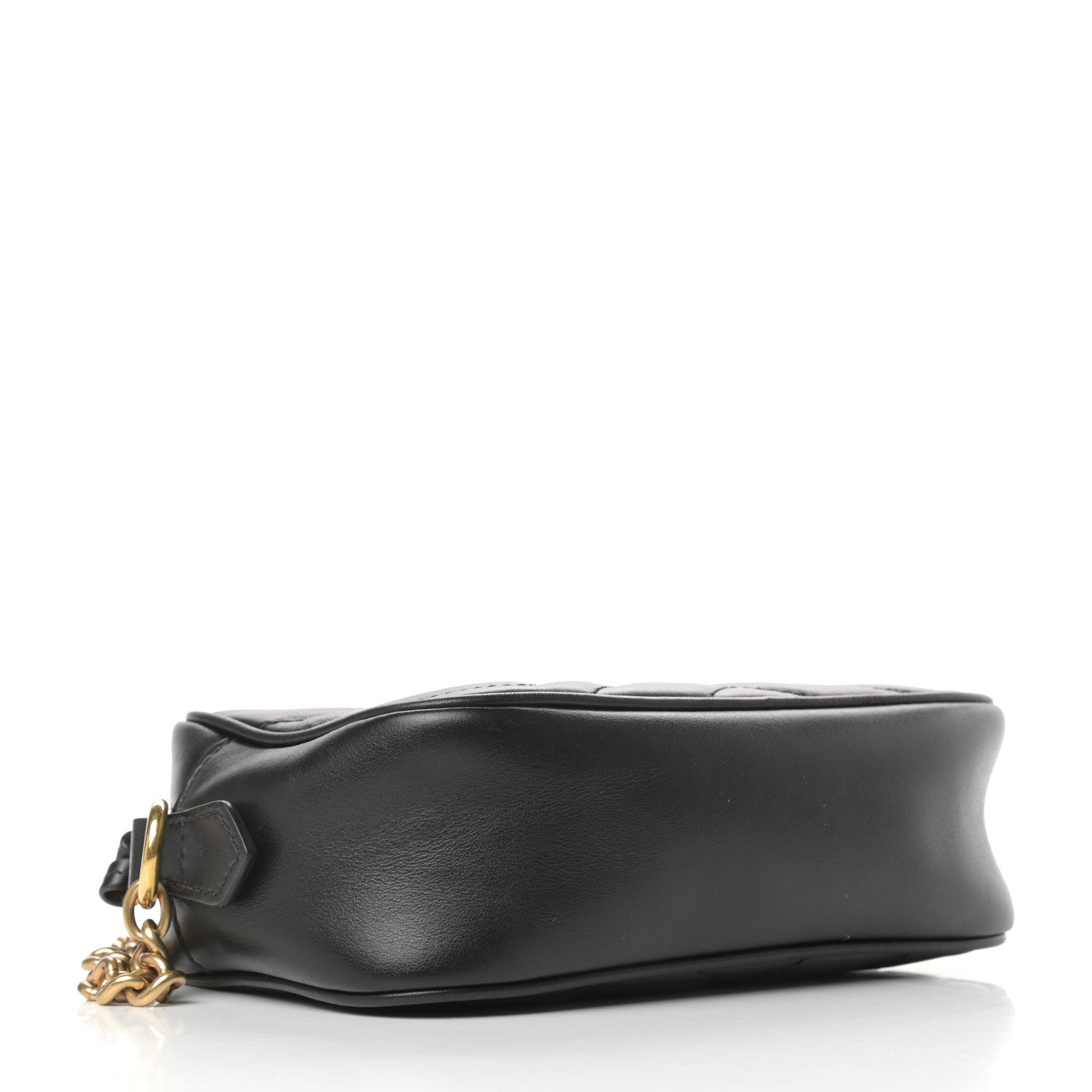 Gucci Calfskin Matelasse Mini GG Marmont Chain Shoulder Bag Black 4 of 11
