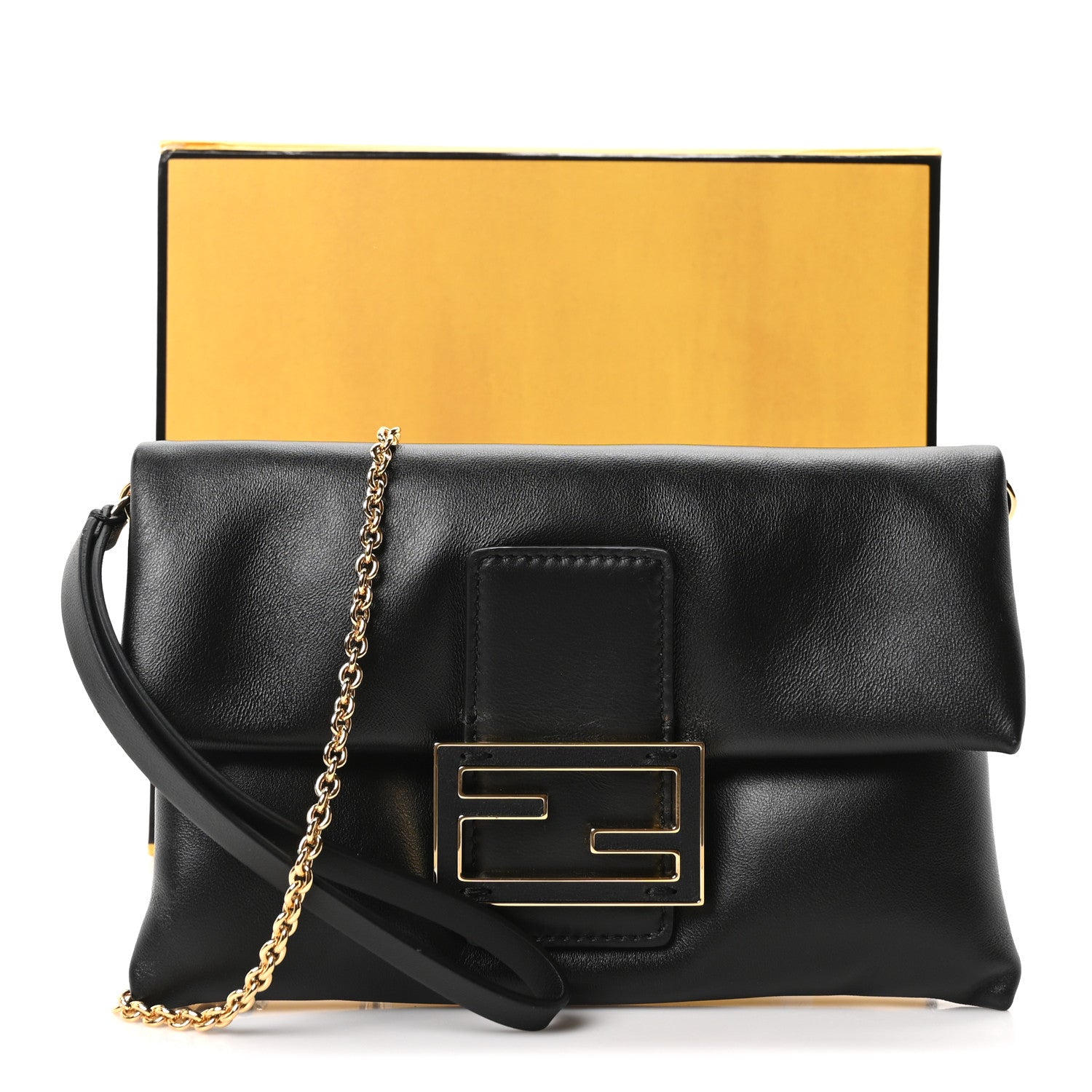 Fendi Shiny Nappa Mama Baguette Pochette Black 11 of 11