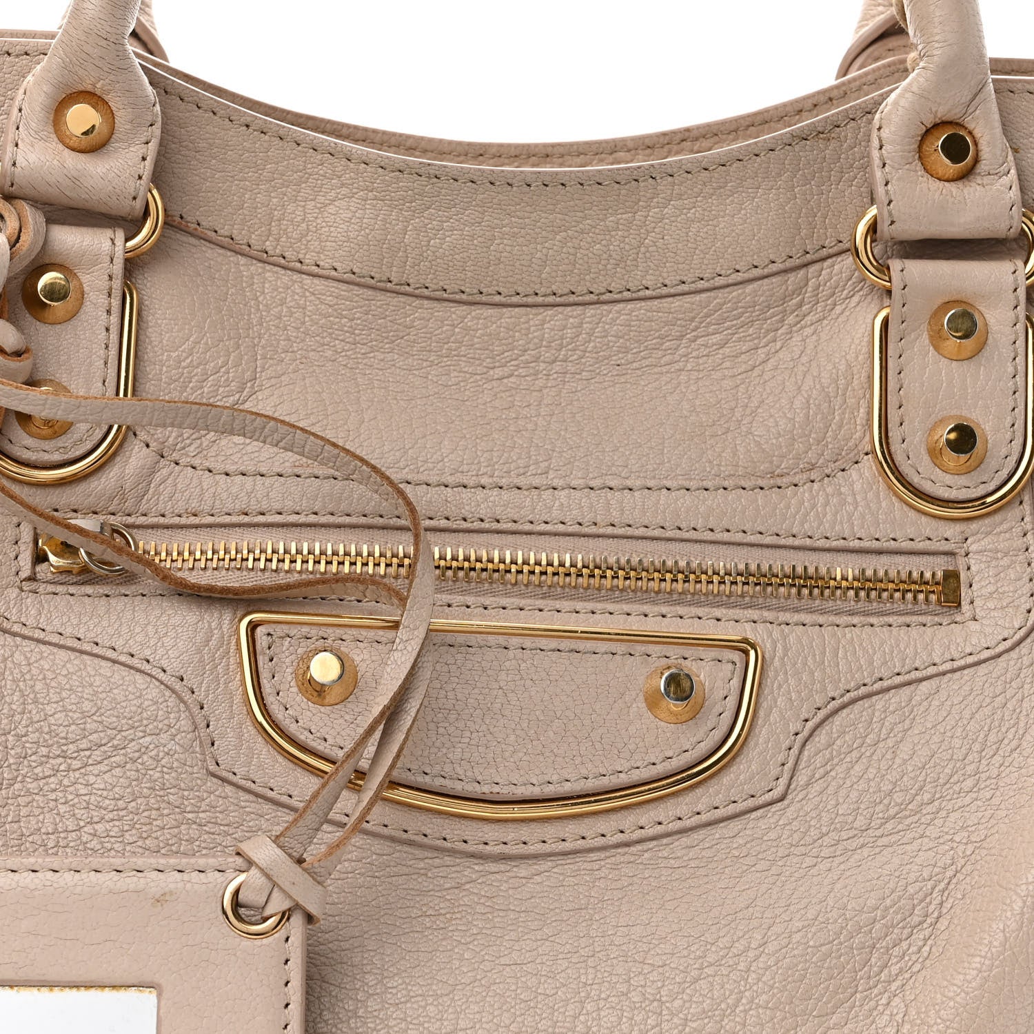 Balenciaga Chevre Gold Hardware Metallic Edge City Beige Praline 8 of 11