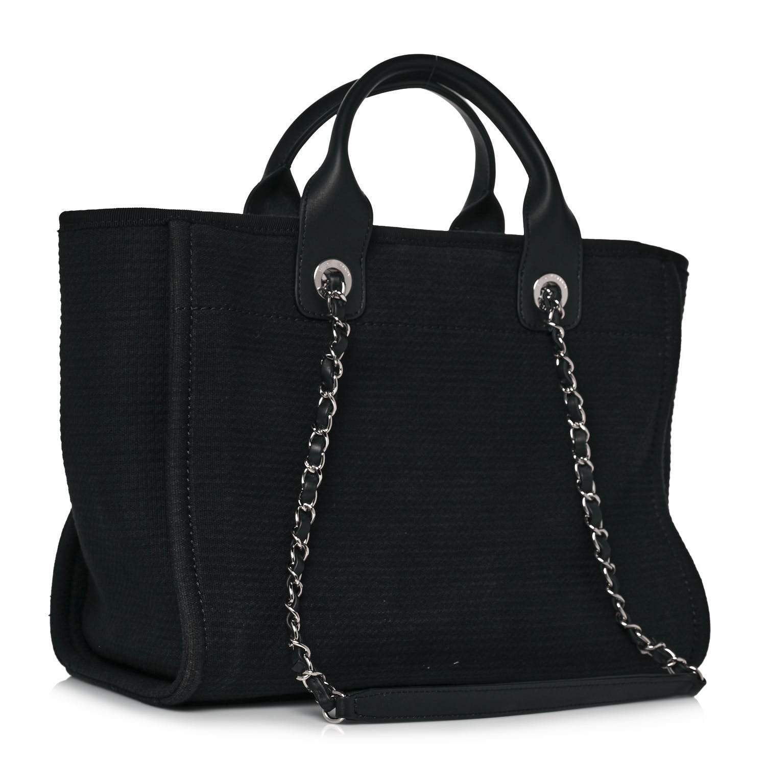 Chanel Mixed Fibers Small Deauville Tote Black 4 of 13