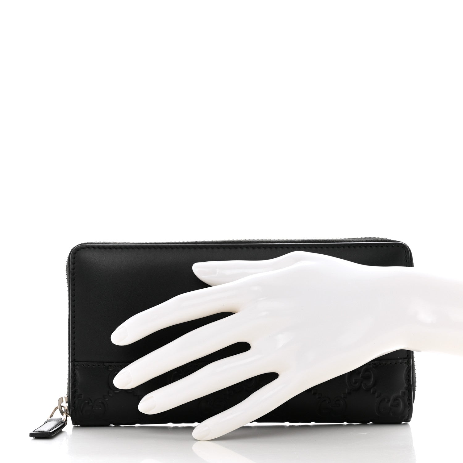Gucci Guccissima Zip Around Long Wallet Black 2 of 8