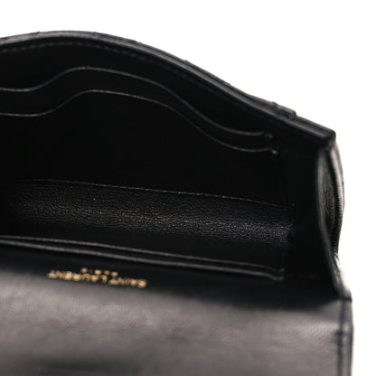 Saint Laurent Lambskin Quilted Monogram Gaby Small Envelope Wallet Black 5 of 7