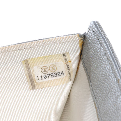 Chanel Diamond Stitched Long Flap Wallet Gold Silver 6 of 7