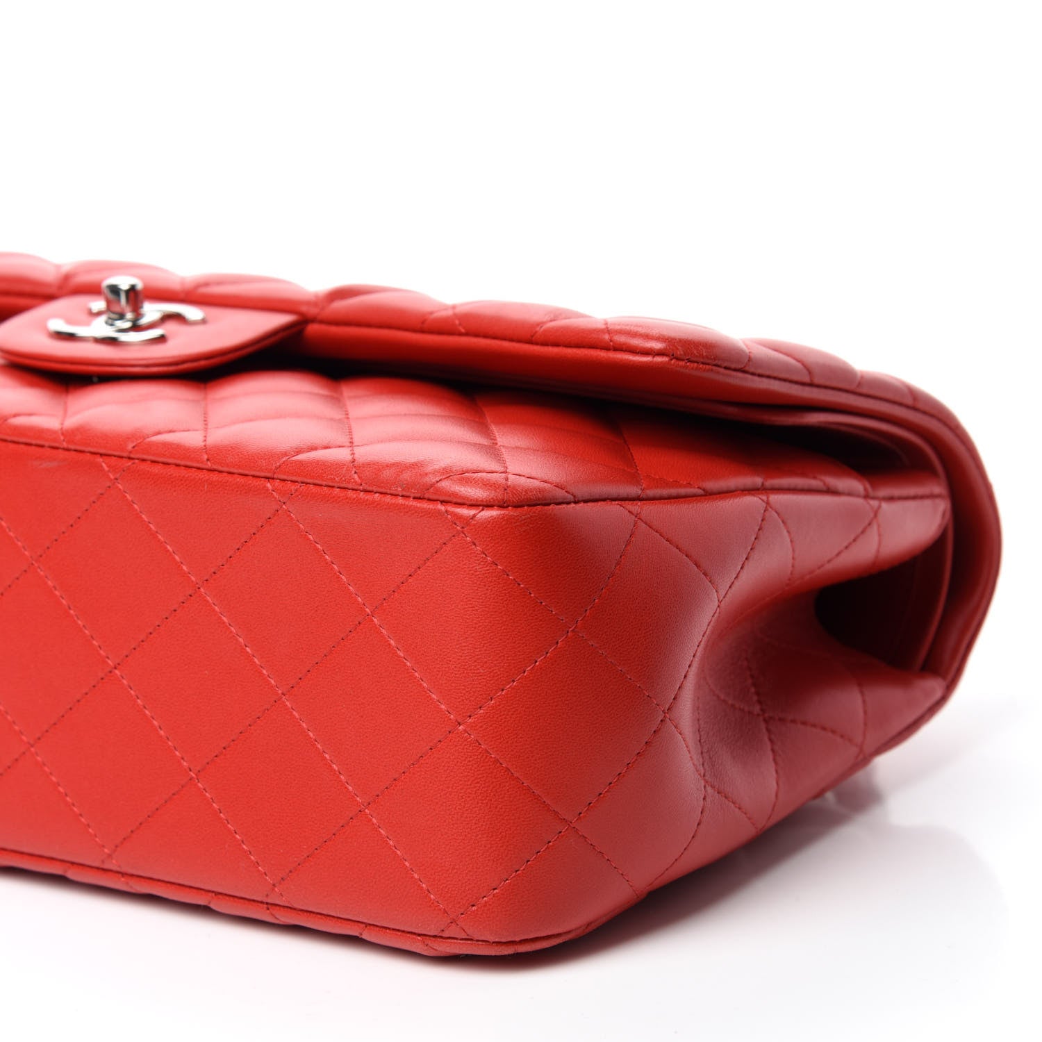 Chanel Lambskin Quilted Jumbo Double Flap Red 7 of 10