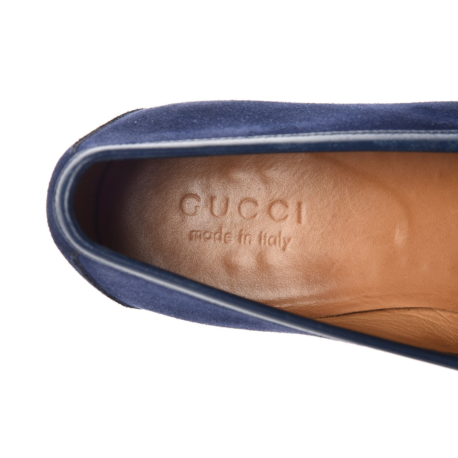 Gucci Suede Mens Horsebit Loafers 8.5 Blue Beige 9 of 17