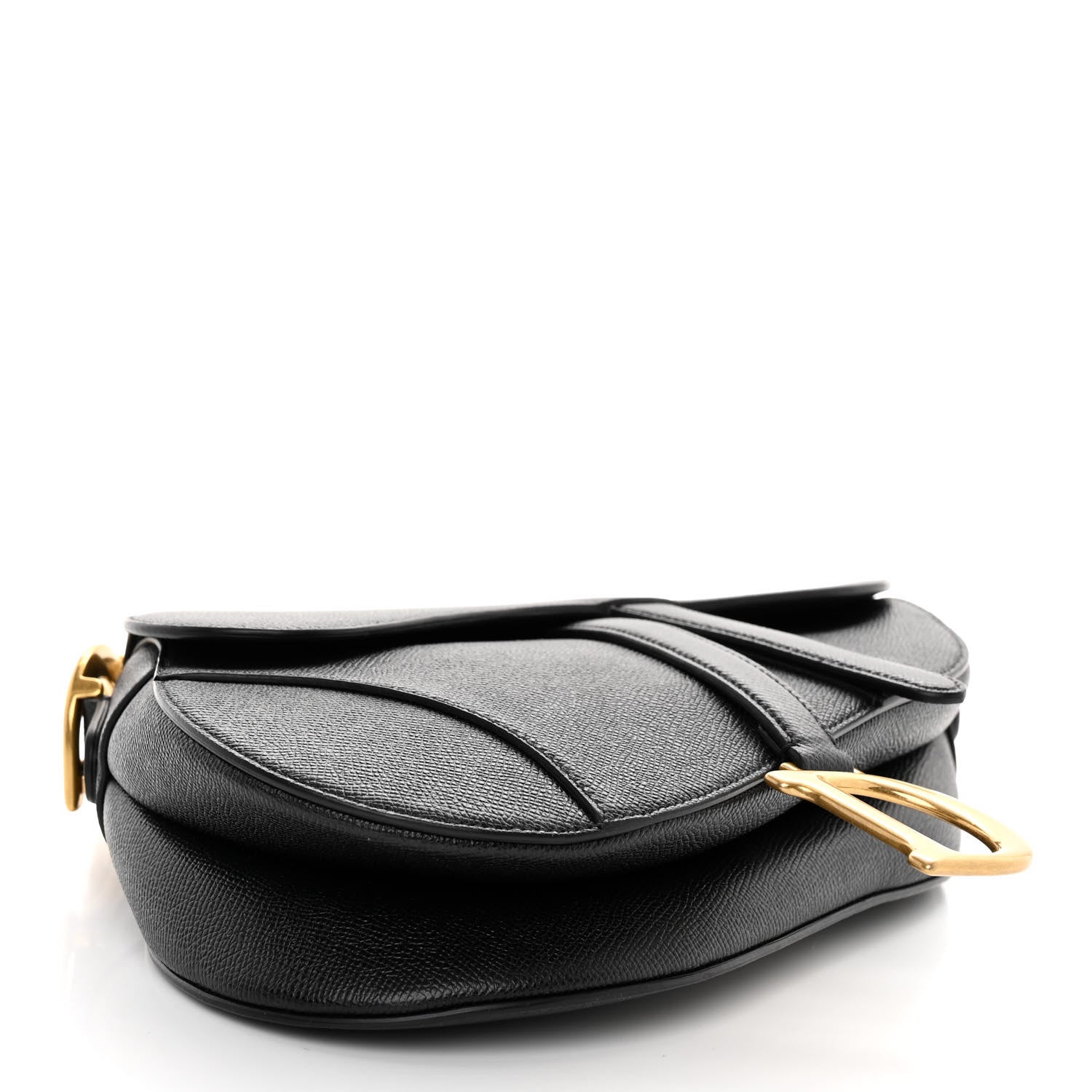 Christian Dior Grained Calfskin Saddle Bag Black 4 of 9