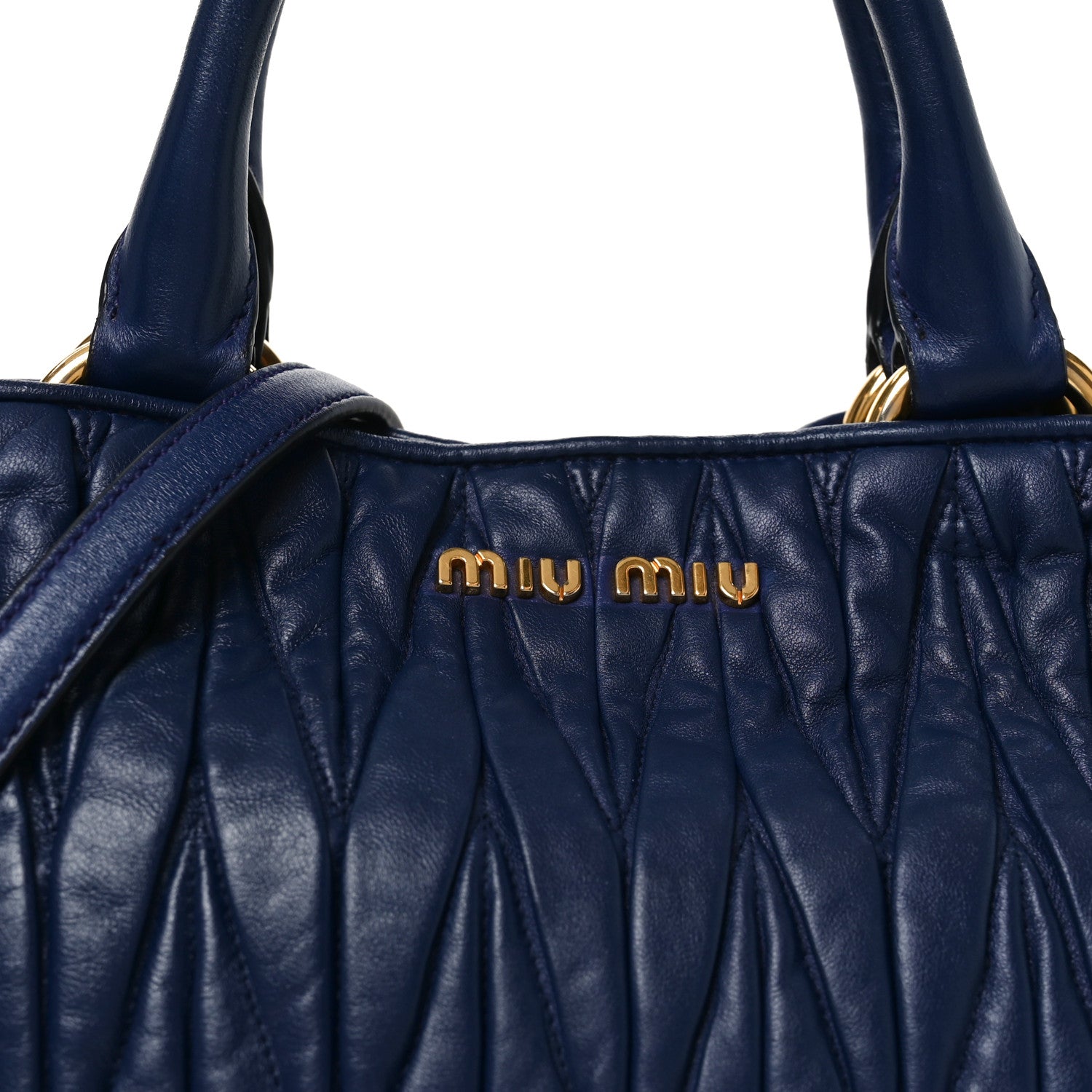 Miu Miu Nappa Matelasse Bauletto Top Handle Bowler Blue 7 of 9