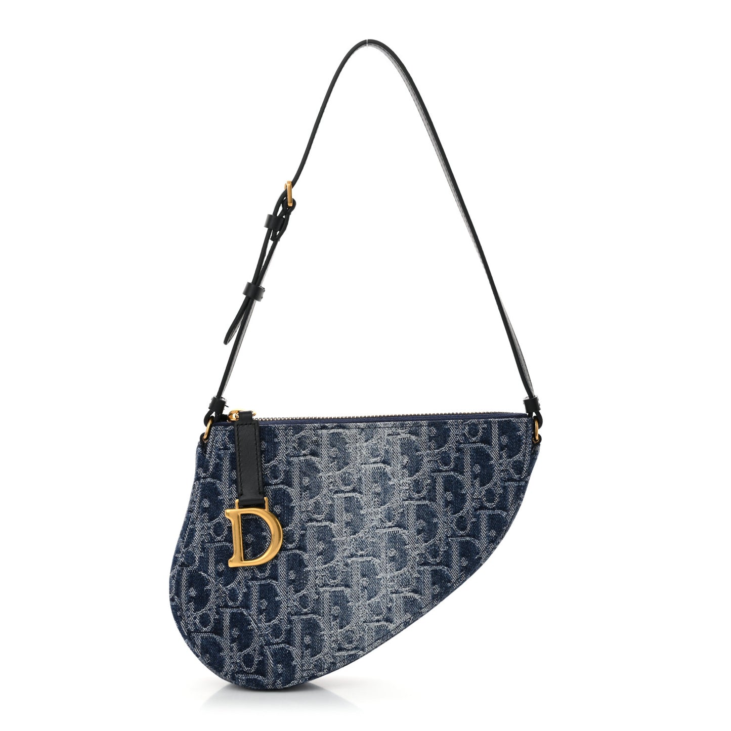 Denim Oblique Jacquard Saddle Rodeo Pouch Blue