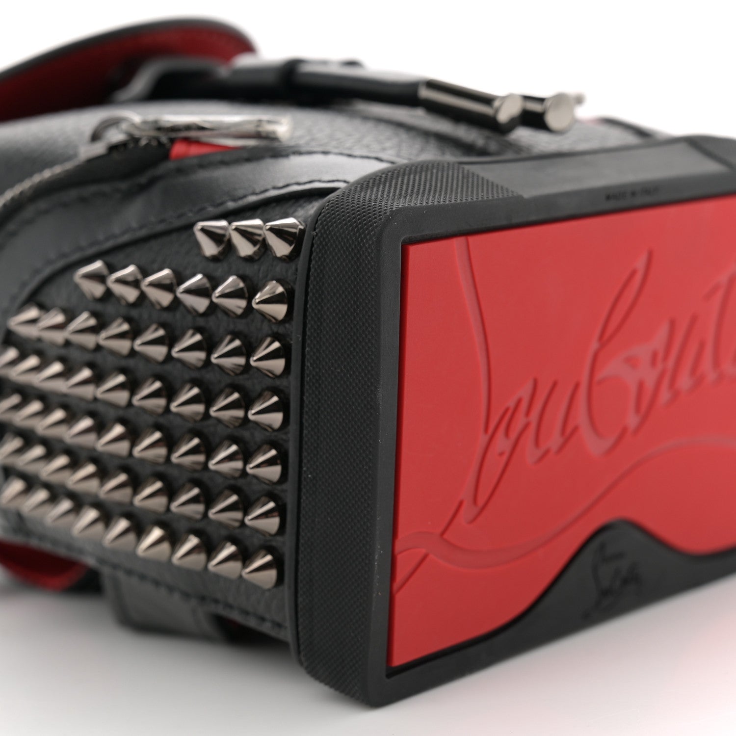 Christian Louboutin Calfskin Spiked Mini Explorafunk Keyring Bag