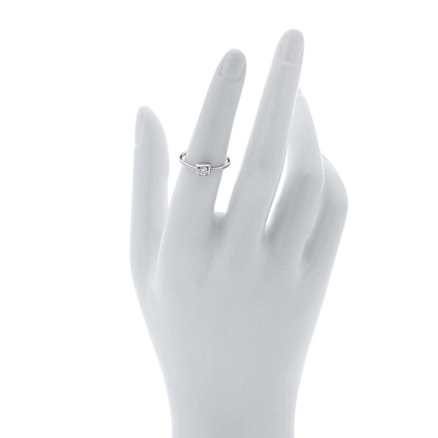 18K White Gold Diamond .17ct Frank Gehry Torque Ring 53 6.25