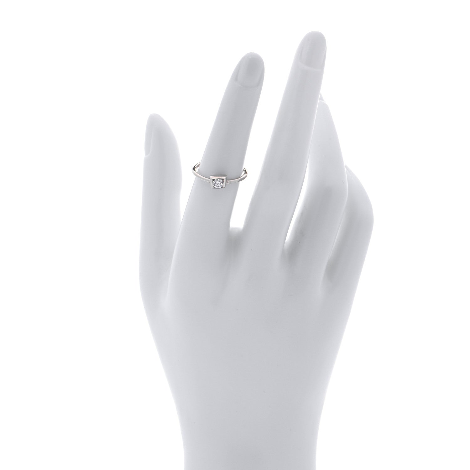 Tiffany 18K White Gold Diamond .17ct Frank Gehry Torque Ring 53 6.25 2 of 5