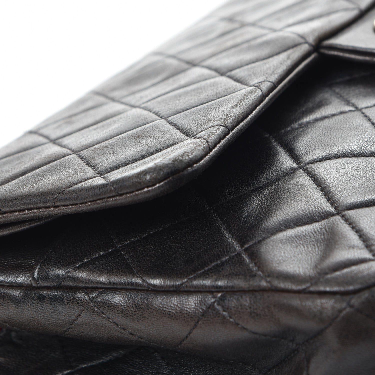 Chanel Lambskin Quilted Medium Double Flap Black 12 of 13