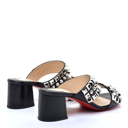 Christian Louboutin Calfskin Studded Tina Goes Mad 55 Slide Sandals 36 Black 4 of 8