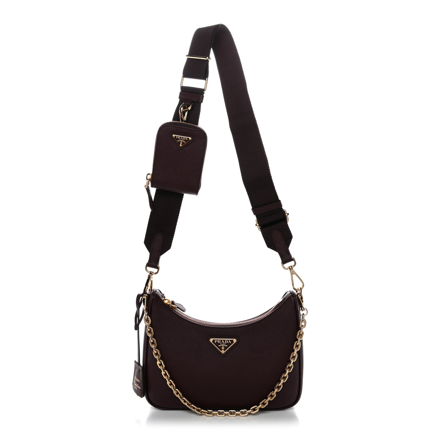 Saffiano Lux Re-Edition 2005 Shoulder Bag Bordeaux