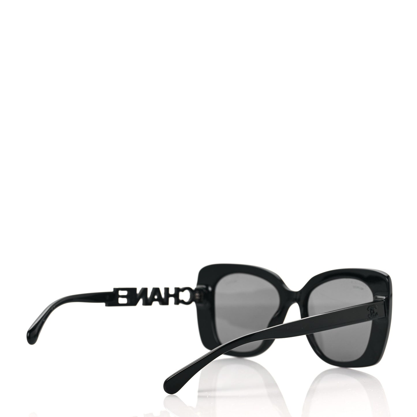 Acetate Strass Polarized Square Sunglasses 5422-B Black