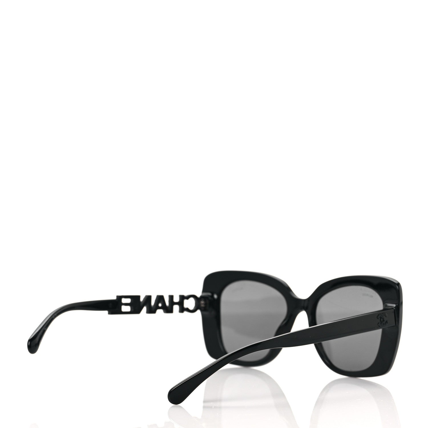 Chanel Acetate Strass Polarized Square Sunglasses 5422-B Black 4 of 8