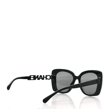 Chanel Acetate Strass Polarized Square Sunglasses 5422-B Black 4 of 8