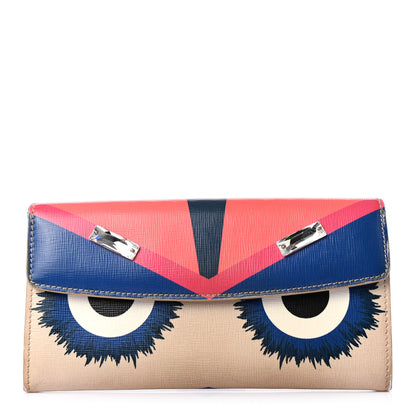 Fendi Vitello Elite Crystal Eye Monster Simply Continental Wallet Bellini Multicolor 1 of 4