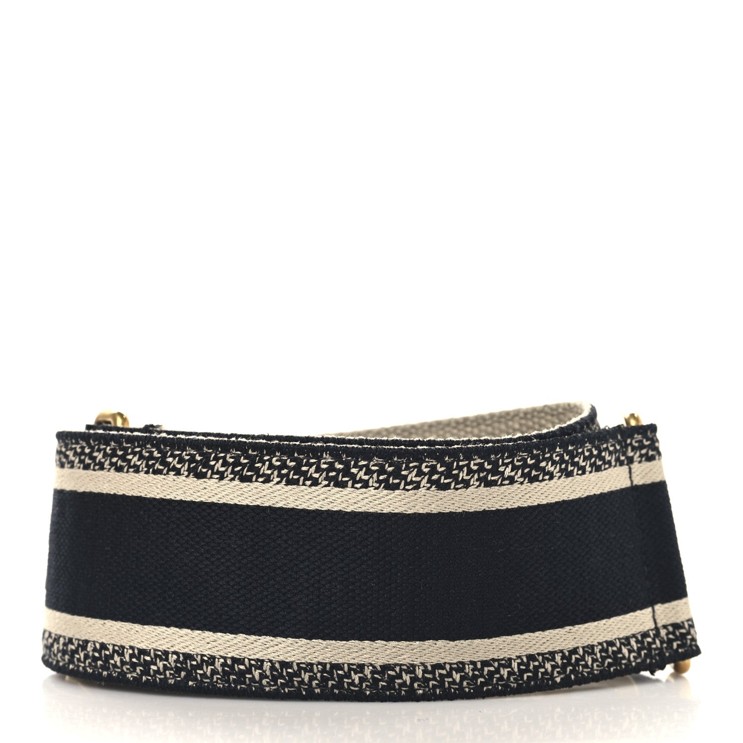 Christian Dior Canvas Embroidered Shoulder Strap Black 2 of 4