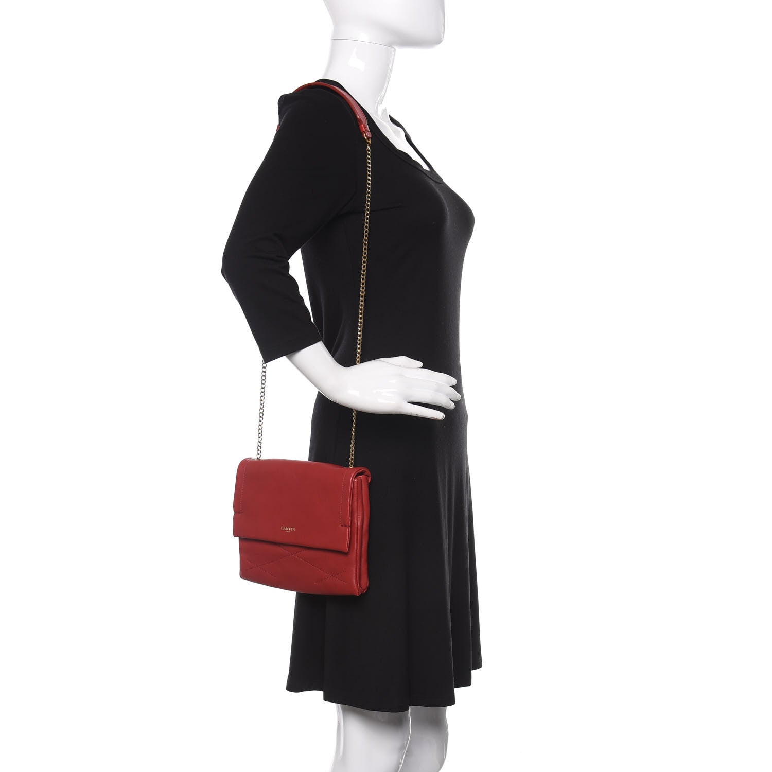 Lanvin Lambskin Mini Sugar Flap Shoulder Bag Red 2 of 10