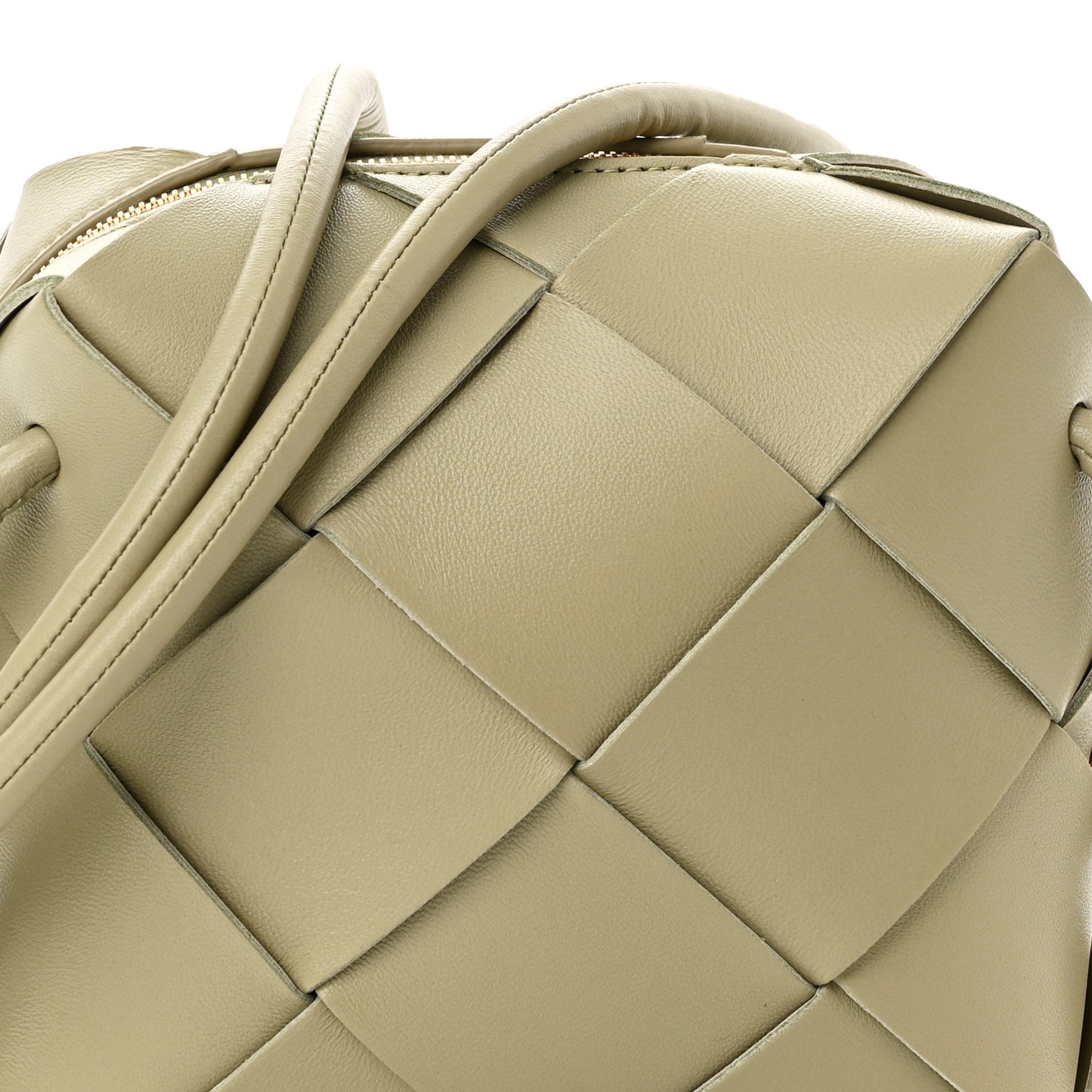 Lambskin Maxi Intrecciato Mini Cassette Camera Bag Travertine