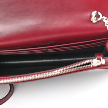 Saint Laurent Velvet Crystal Monogram Kate Tassel Shoulder Bag Burgundy 5 of 10